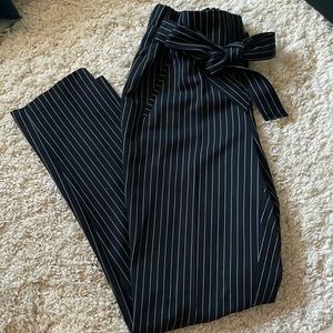 Have black striped work pants
